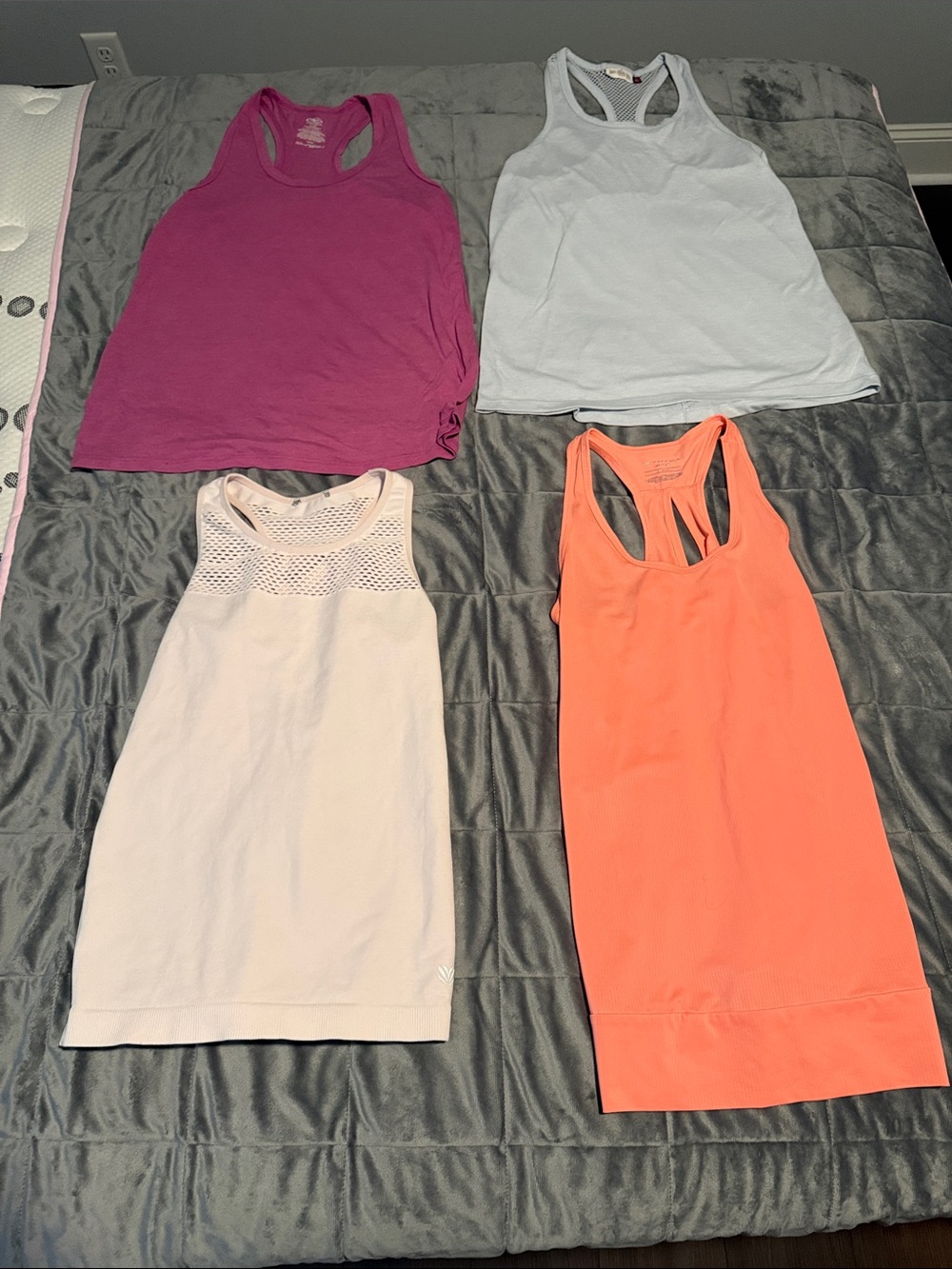 Women's Racerback Tank Tops - Purple, Light Blue, Cream, Coral
